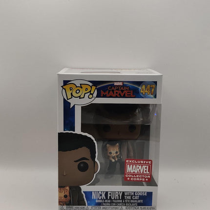 Funko Pop | #447 Nick Fury with Goose the Cat | Captain Marvel