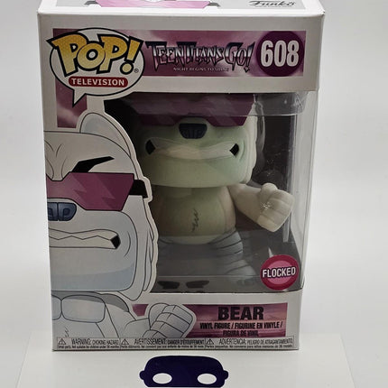 Funko Pop | #608 Bear (The Night Begins To Shine) (Flocked) | Teen Titans Go