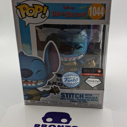 Funko Pop | #1044 Stitch with Ukulele| Diamond Collection | Diamond | Exclusive